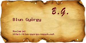 Blun György névjegykártya